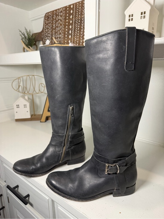 Frye Shoes - Frye Women’s 8B Black Leather Harness Riding Equestrian Boots Tall Knee High